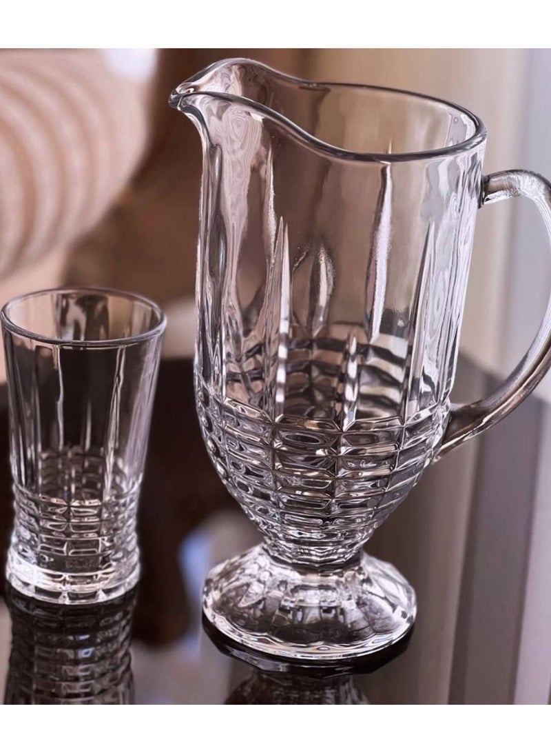 طقم دورق و معاه 6 كوبايات كريستال - Image 3